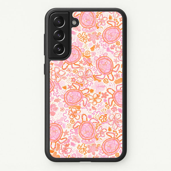 Coral Turtle Doodles Phone Case - Galaxy S21 / Standard