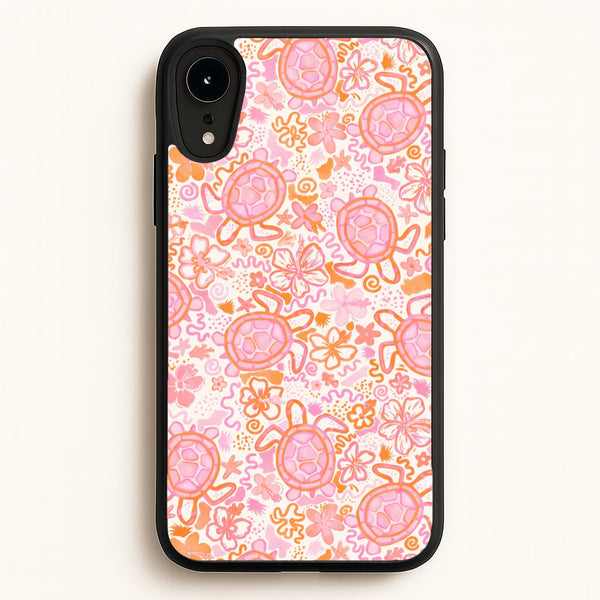 Coral Turtle Doodles Phone Case - iPhone XR / Standard