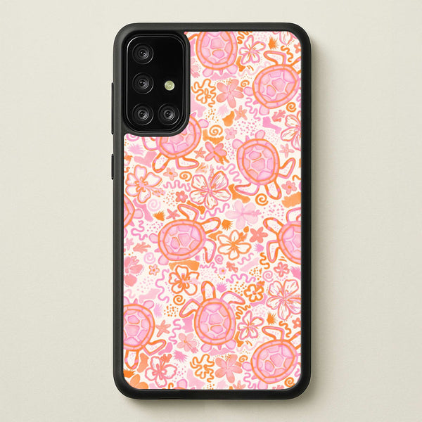 Coral Turtle Doodles Phone Case - Galaxy A71 / Standard