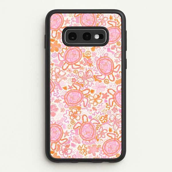 Coral Turtle Doodles Phone Case - Galaxy S10e / Standard