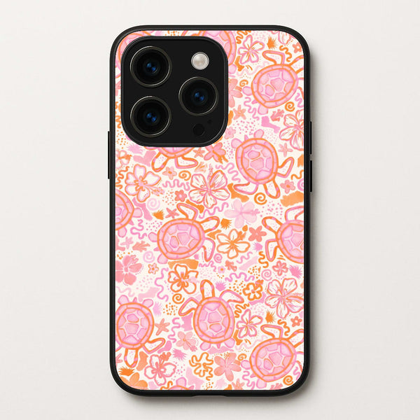 Coral Turtle Doodles Phone Case - iPhone 14 Pro Max / Standard