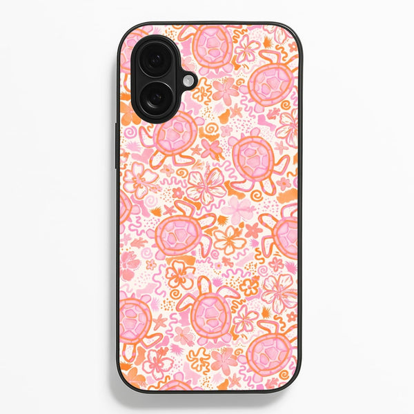 Coral Turtle Doodles Phone Case - iPhone 16 Plus / Standard