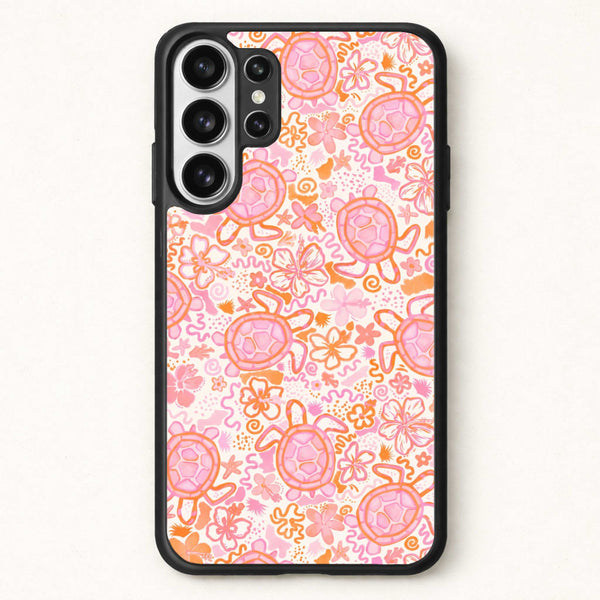 Coral Turtle Doodles Phone Case - Galaxy S26 Ultra / Standard