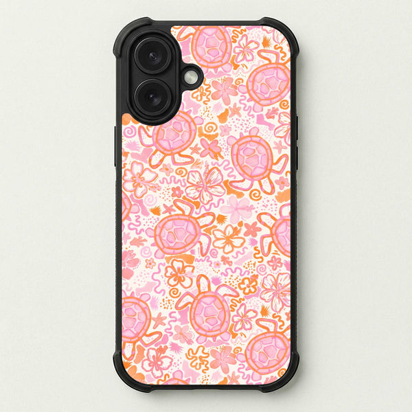 Coral Turtle Doodles Phone Case — Bumper case