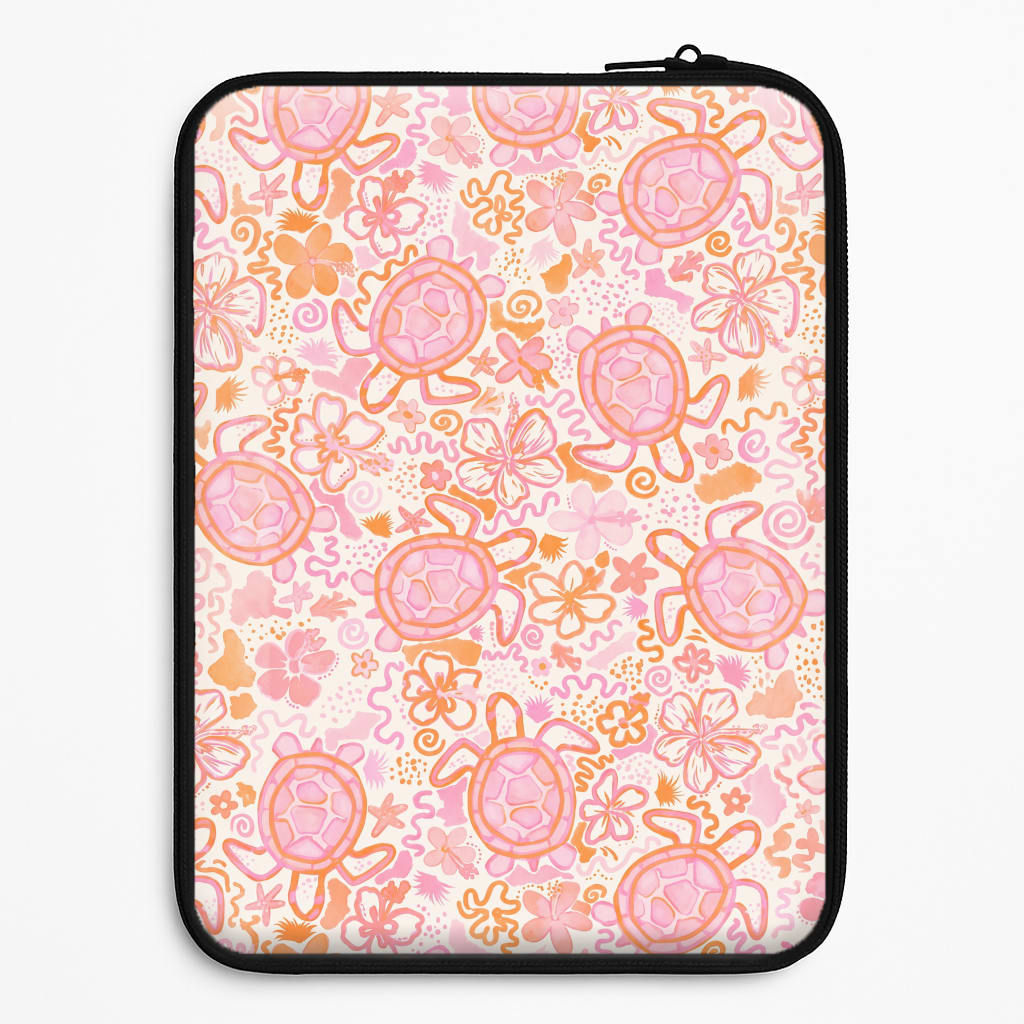 Coral Turtle Doodles Laptop Sleeve