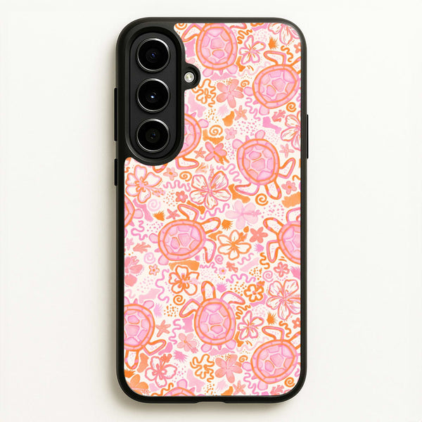 Coral Turtle Doodles Phone Case - Galaxy A56 / Standard