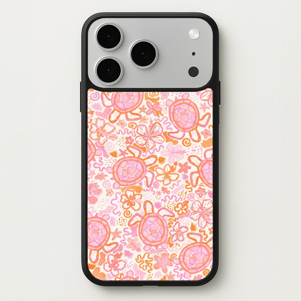 Coral Turtle Doodles Phone Case - iPhone 17 Pro Max / Standard