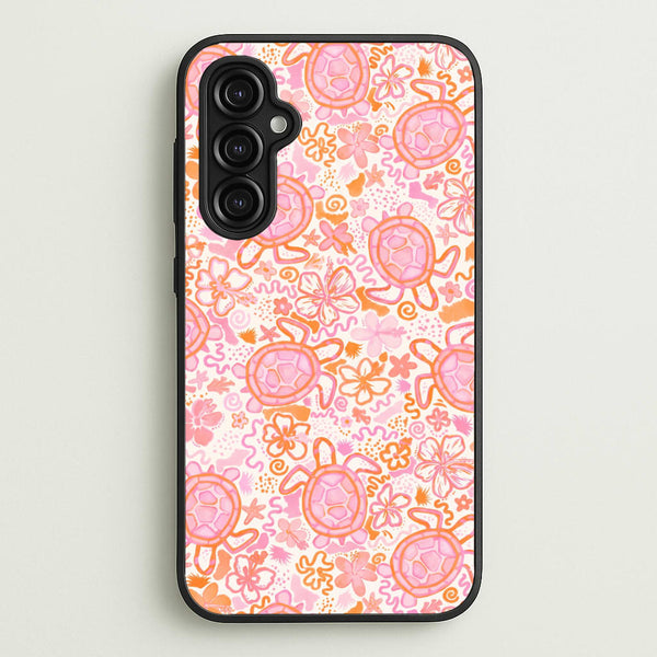 Coral Turtle Doodles Phone Case - Galaxy A14 / Standard