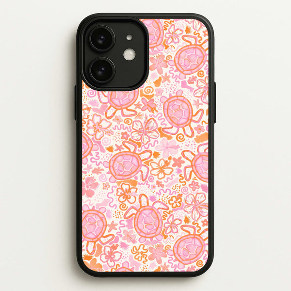 Coral Turtle Doodles Phone Case - iPhone 11 / Standard