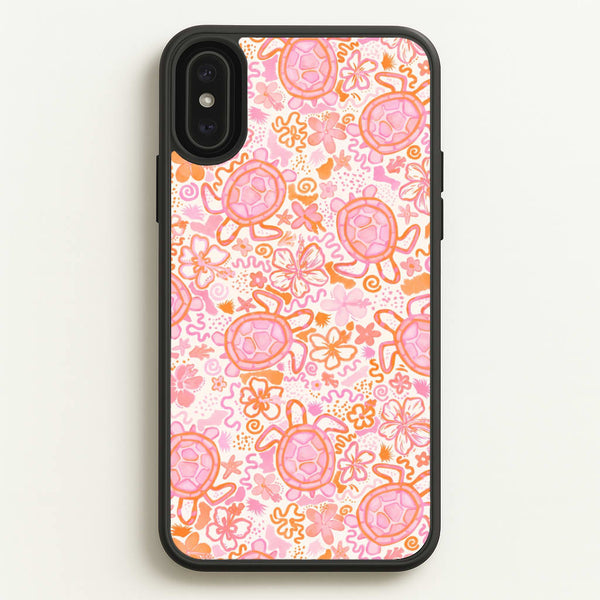 Coral Turtle Doodles Phone Case - iPhone XS Max / Standard