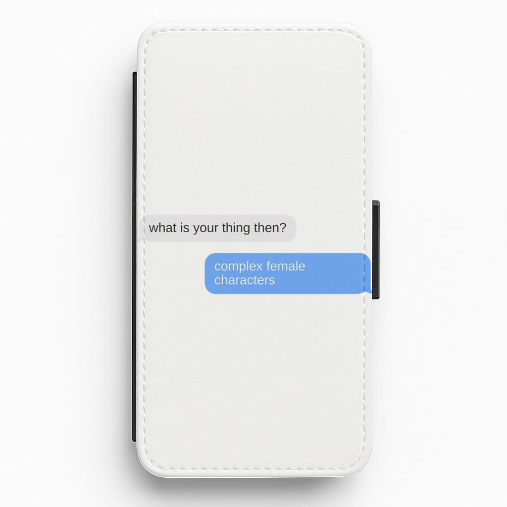Complex Female Characters Text - Sex Education Flip / Wallet Phone Case