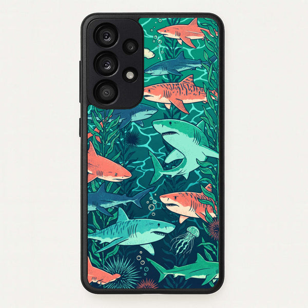 Retro Sharks Phone Case - Galaxy A33 / Standard