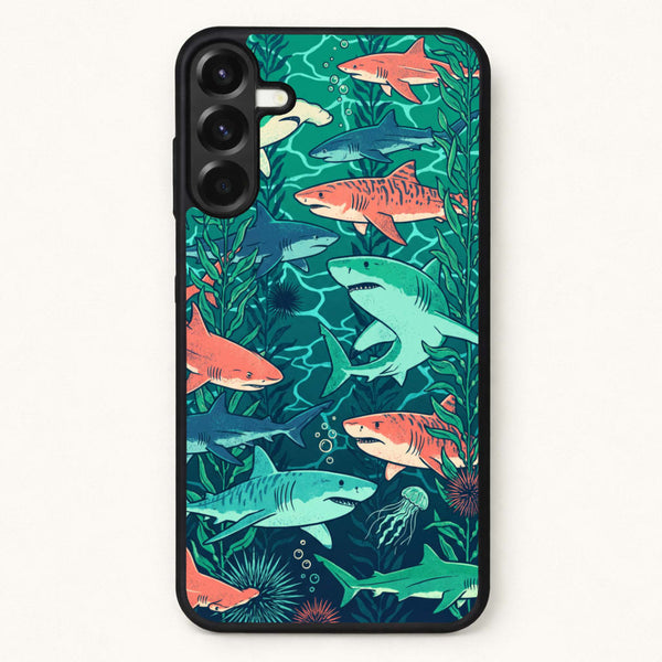 Retro Sharks Phone Case - Galaxy A17 / Standard