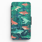 Retro Sharks Wallet Phone Case 1
