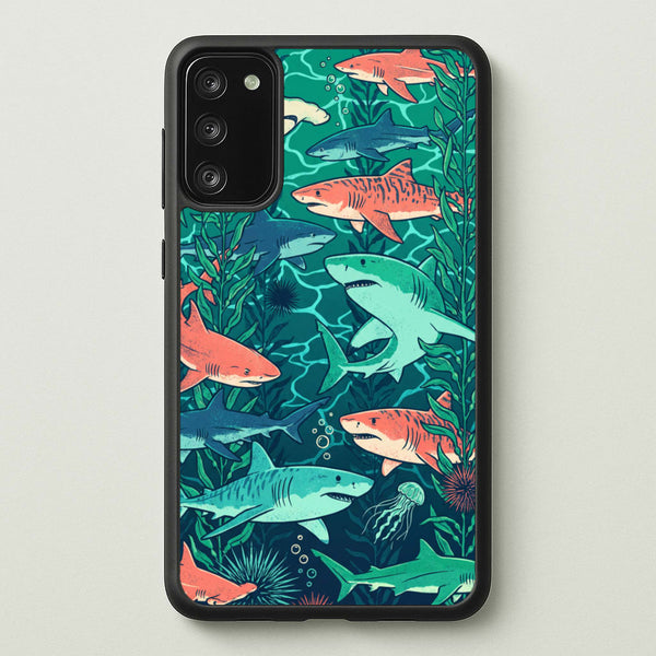 Retro Sharks Phone Case - Galaxy S20 / Standard