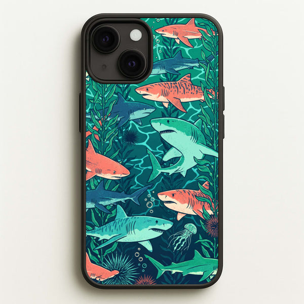 Retro Sharks Phone Case - iPhone 13 Mini / Standard