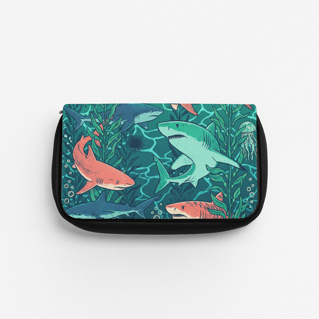Retro Sharks Pencil Case