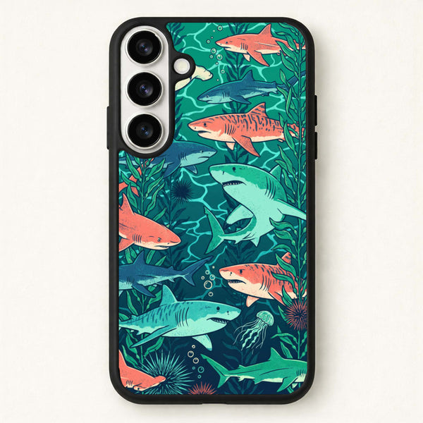 Retro Sharks Phone Case - Galaxy S26 / Standard
