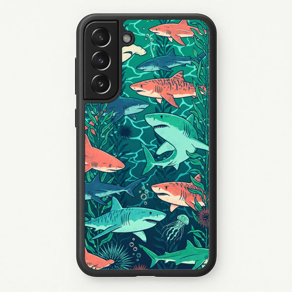Retro Sharks Phone Case - Galaxy S21FE / Standard