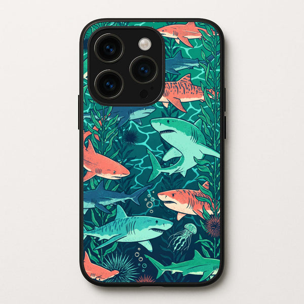 Retro Sharks Phone Case - iPhone 15 Pro / Standard