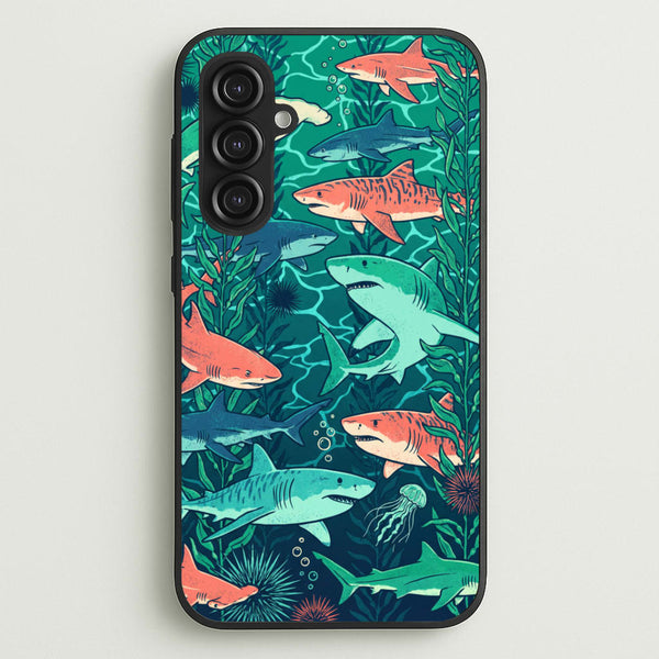 Retro Sharks Phone Case - Galaxy S23FE / Standard