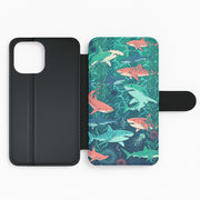 Retro Sharks Wallet Phone Case 2