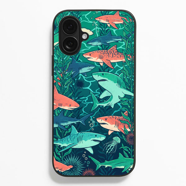 Retro Sharks Phone Case - iPhone 16 / Standard
