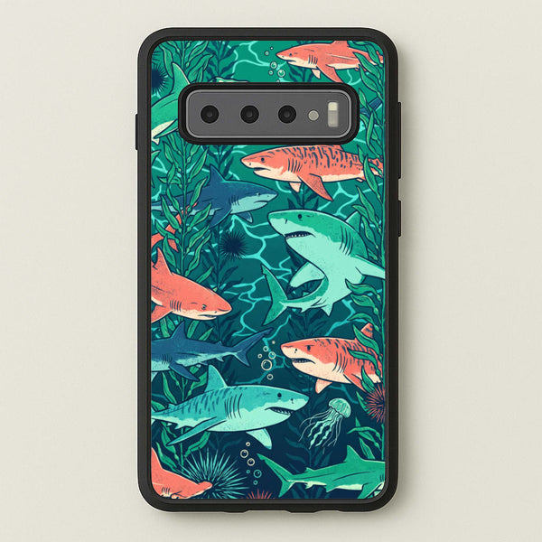 Retro Sharks Phone Case - Galaxy S10 / Standard