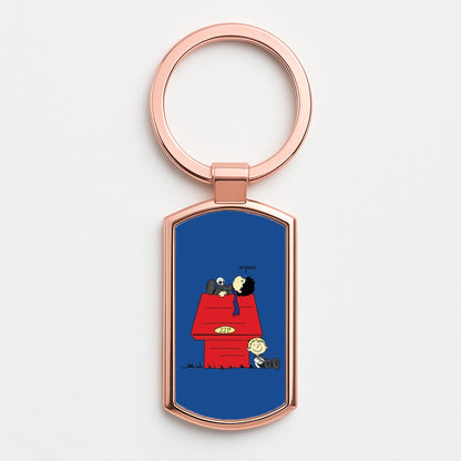 Detective Cartoon Rose Gold Keyring