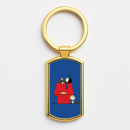 Detective Cartoon Gold Keyring