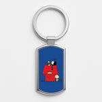 Detective Cartoon Silver Keyring