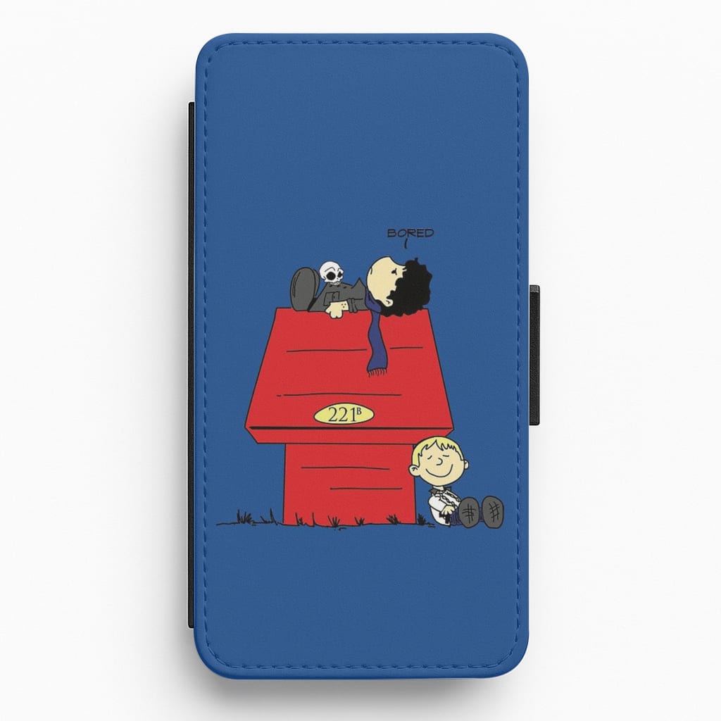 Detective Cartoon Flip Wallet Phone Case