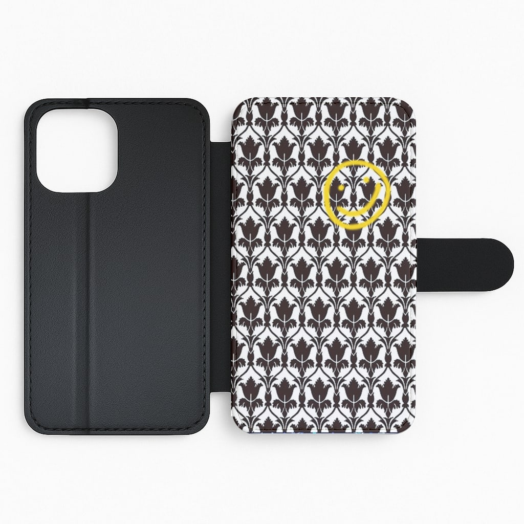 Detective Wallpaper Smile Flip Wallet Phone Case