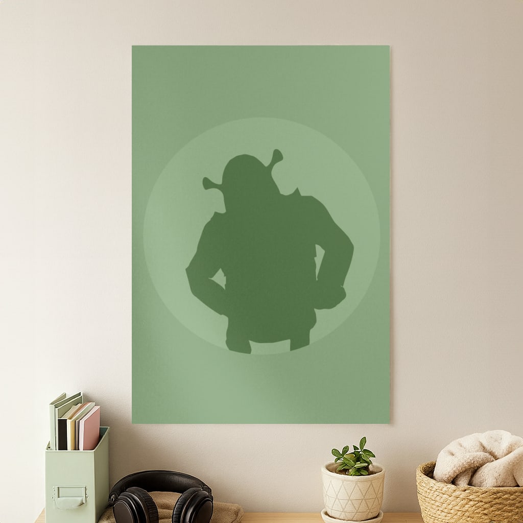 Green Ogre Outline Poster