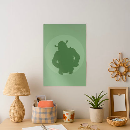 Green Ogre Outline Art Print