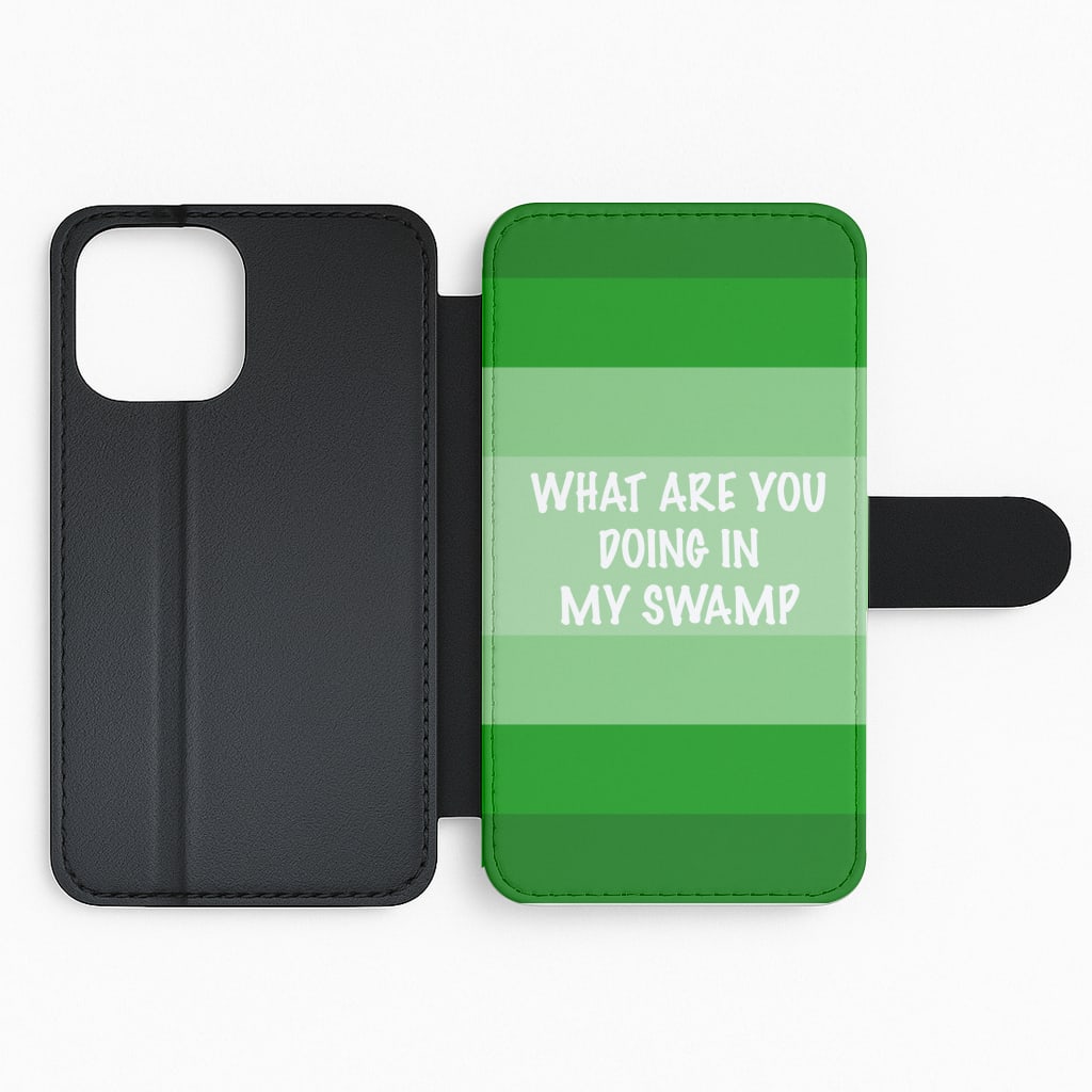 What Are You Doing In My Swamp - Green Ogre Flip Phone Case
