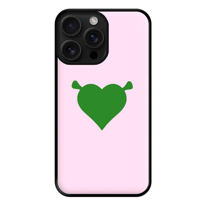 Green Ogre Heart Phone Case for iPhone 16 Pro Max