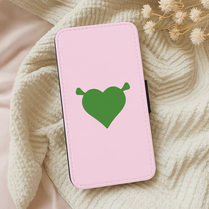 Green Ogre Heart Wallet Phone Case