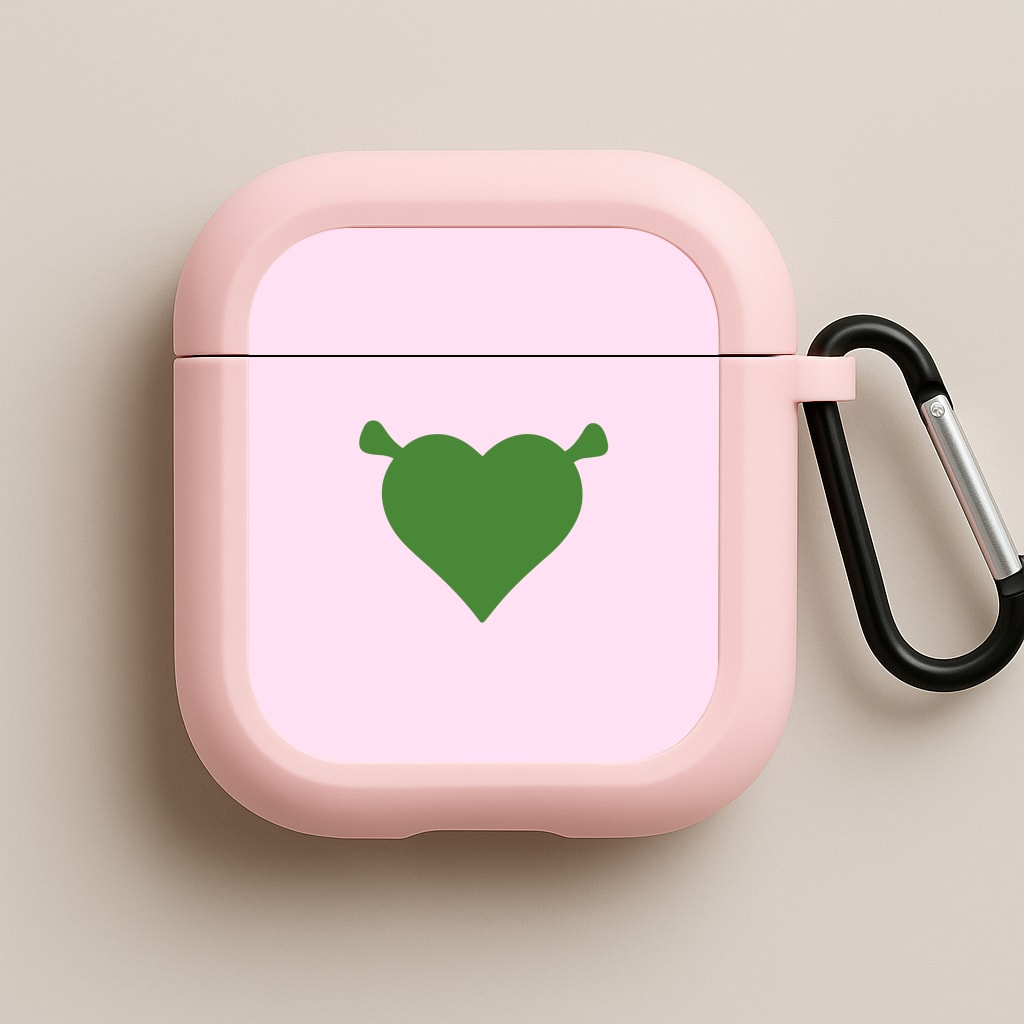 Green Ogre Heart Pink AirPods Case