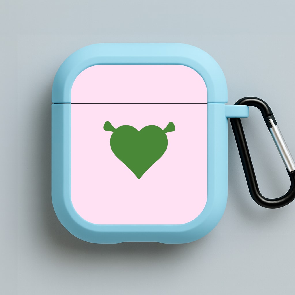 Green Ogre Heart Blue AirPods Case