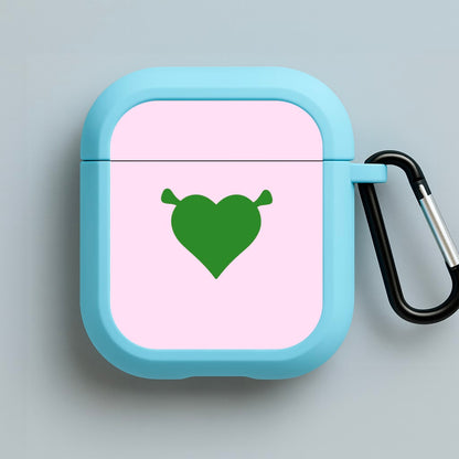 Green Ogre Heart Blue AirPods Case