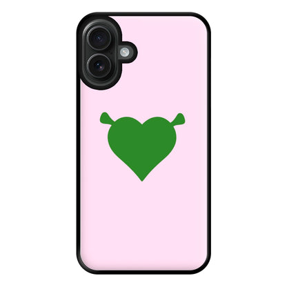 Green Ogre Heart Phone Case for iPhone 16 Plus