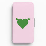 Green Ogre Heart Flip / Wallet Phone Case