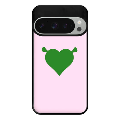 Green Ogre Heart Phone Case for Google Pixel 9 Pro XL