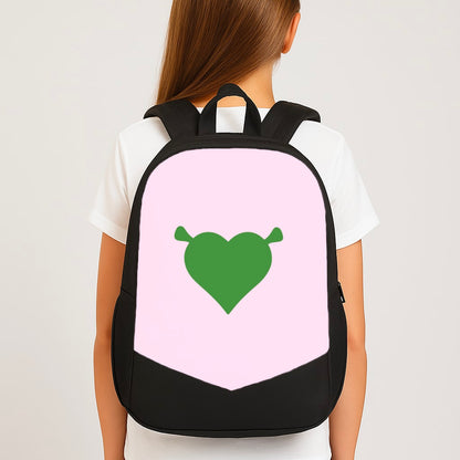 Green Ogre Heart Large School Bag