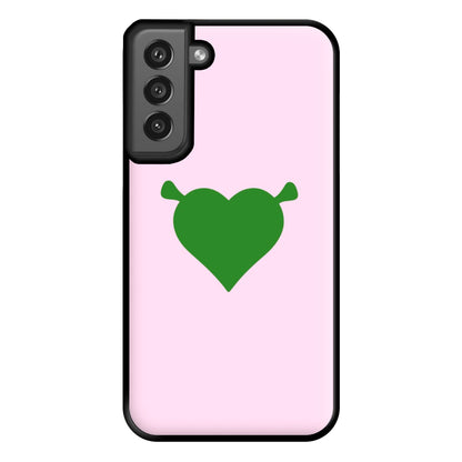 Green Ogre Heart Phone Case for Galaxy S21FE