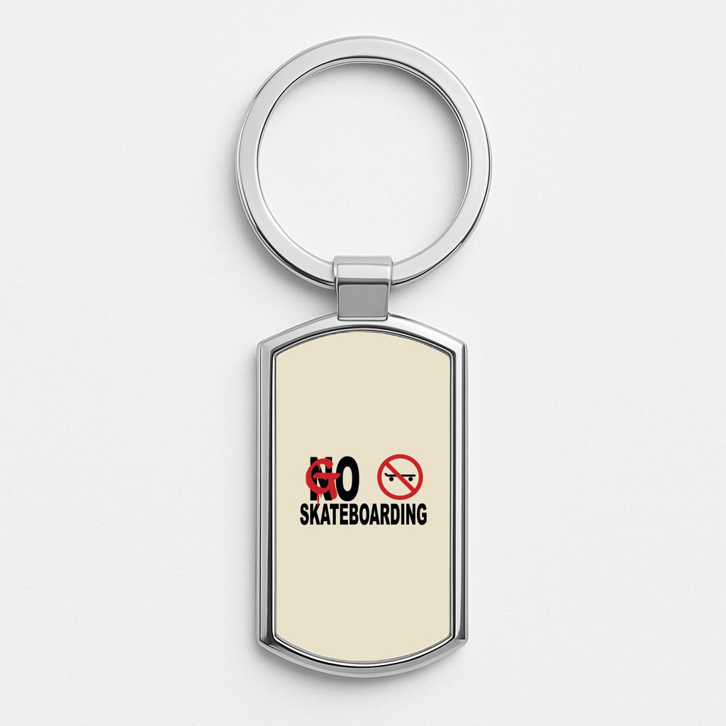 Go Skateboarding - Skate Aesthetic  Silver Keyring