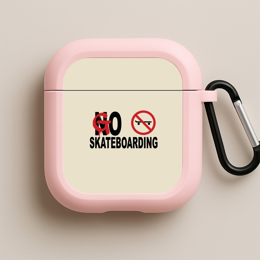 Go Skateboarding - Skate Aesthetic  Pink AirPods Case