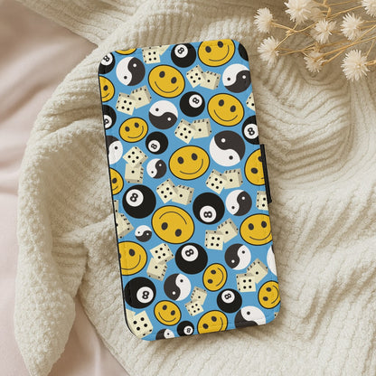 8 Ball Pattern - Skate Aesthetic  Wallet Phone Case
