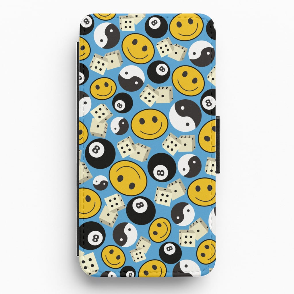 8 Ball Pattern - Skate Aesthetic  Flip / Wallet Phone Case